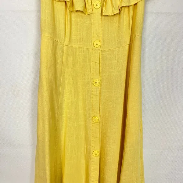 Forever 21 Linen Blend Off-Shoulder Button Down Dress - Image 6