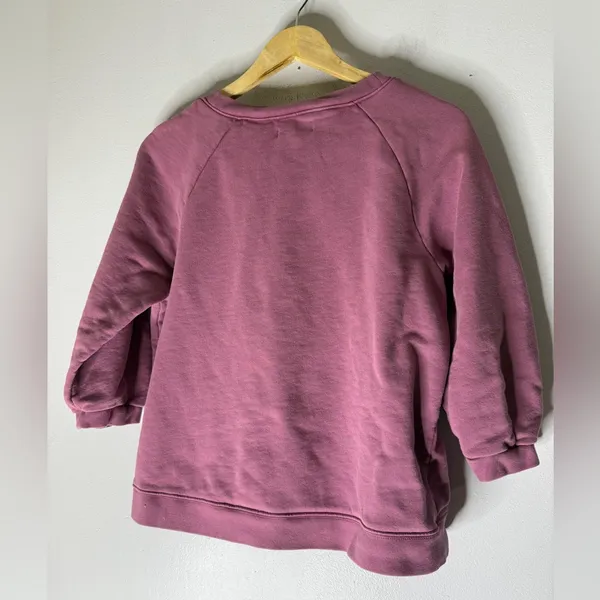 Madewell Purple 3/4‎ Sleeve Crew Neck Sweatshirt “mama” Small - Image 2
