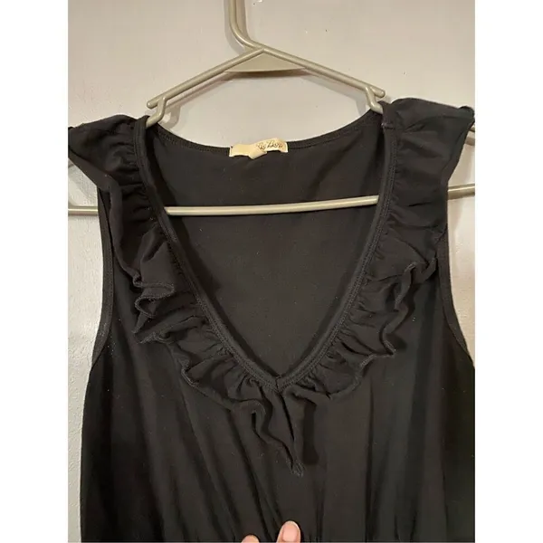 Be Bop Black And Gray Faux Button Ruffle Dress Size Medium - Image 4