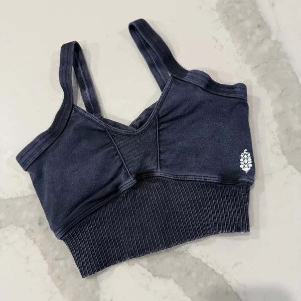 Free People Movement Good Karma ScoopNeck CrossBack Sports Bra Women’s XS/S Gray - Image 2