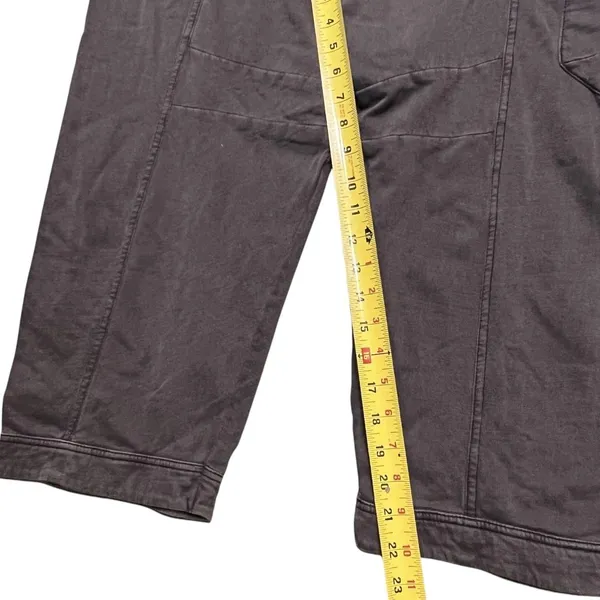 Out From Under Pants Women's L Gray Cargo Crop Drawstring Twill Pockets Relaxed - Image 9