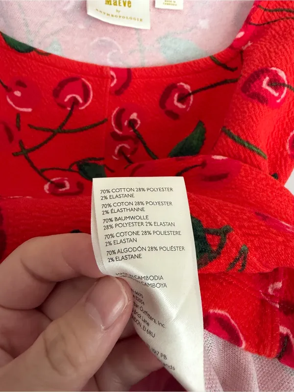 Maeve Anthropologie Red Square Neck Crop Top Small - Image 4