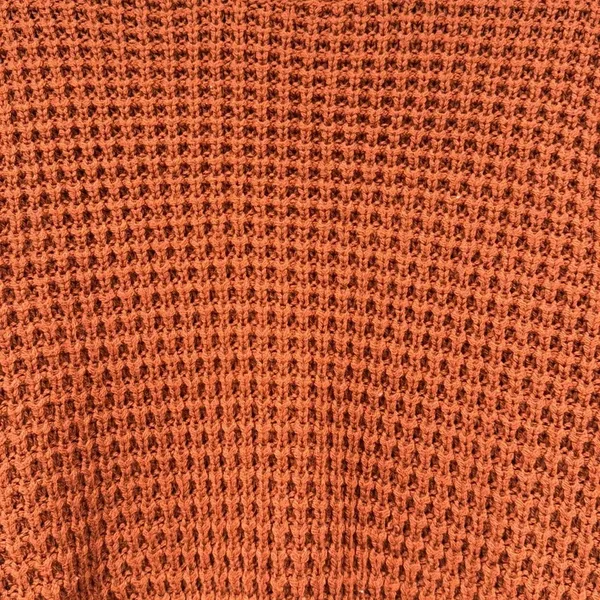 Lulus Women's Rust Orange Cable Knit Crop Crew Neck Sweater Sz Small - Image 2