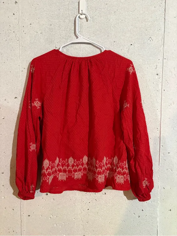 Knox Rose Long Sleeve Embroidered Blouse | Size: Small - Image 3