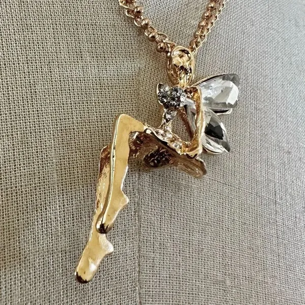 Fairy Pendant Necklace Gold - Image 11