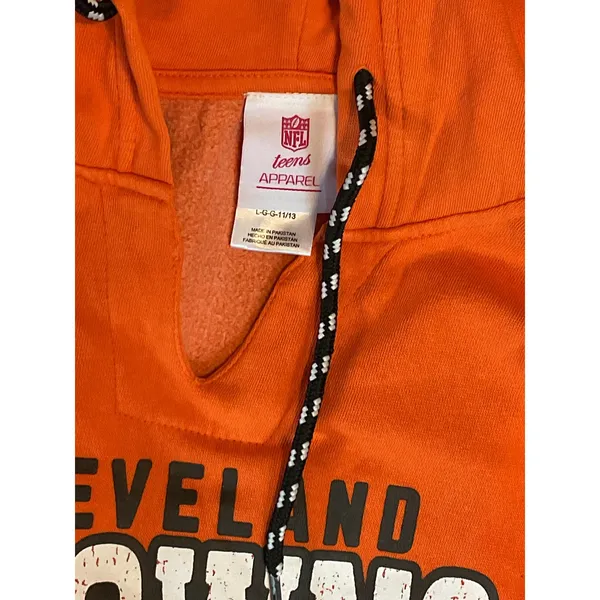 NFL Teens Cleveland Browns Orange Hoodie. Size Large - Image 3