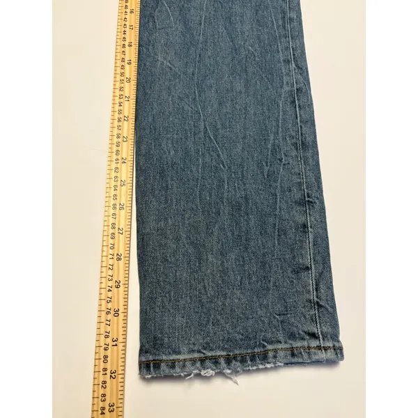 Abercrombie & Fitch 90s Straight Ultra High Rise Jeans Womens 28 Blue Distressed - Image 5