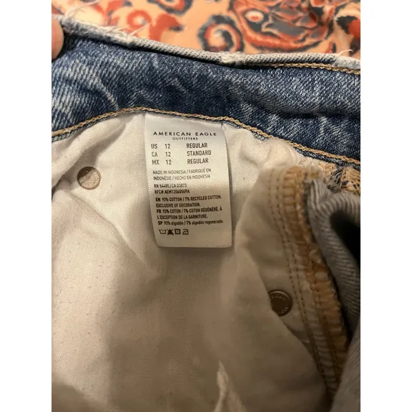 American Eagle Baggy Jean in Light Wash Size 12 90s Grunge Rigid Denim Gorpcore - Image 3