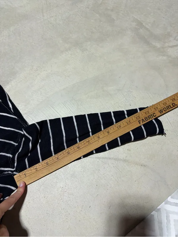 Free people we the free Black & White Striped Long Sleeve Tie-Hem Top medium - Image 9