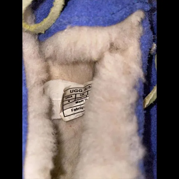 UGG DAKOTA SUEDE/ SHEEPWOOL MOCCASIN‎ SLIPPERS, WOMEN US 4 Blue - Image 2