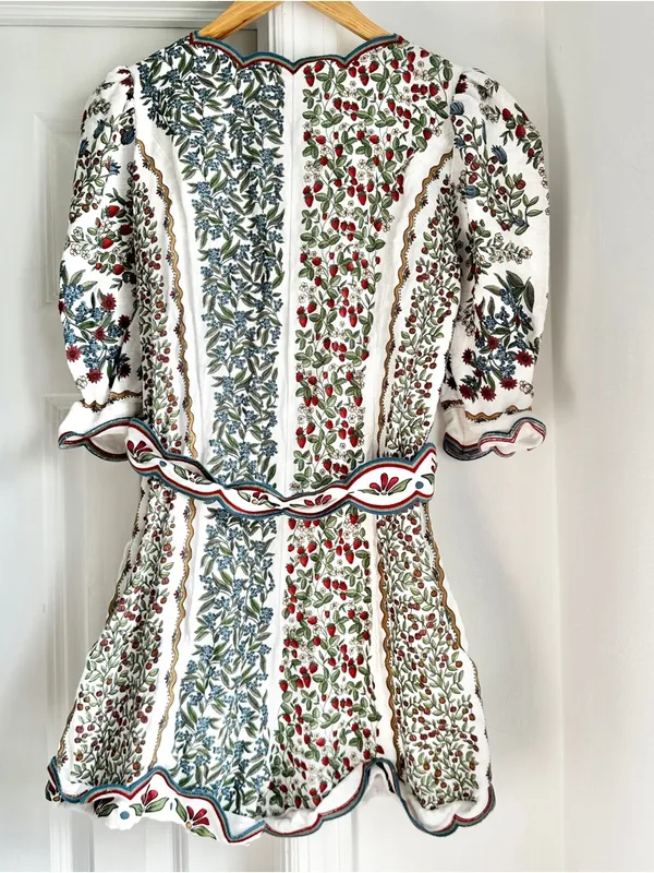 Farm Rio Fruit Beauty Floral Belted Romper - Image 5