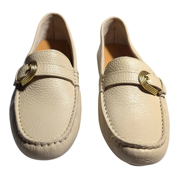 Rockport Bayview Ivory Pebbled Leather Driving Moccasin Loafers Sz 7.5 NWB - Image 2