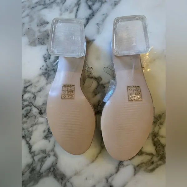 NIB Public Desire Clear Block Barely There 2.5” Heels UK 3/US 5 - Image 7