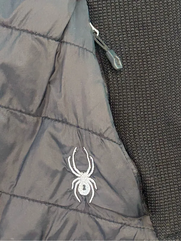 black Spyder Nova Hybrid Sweater Fleece full zip Jacket Gorpcore techwear M - Image 7