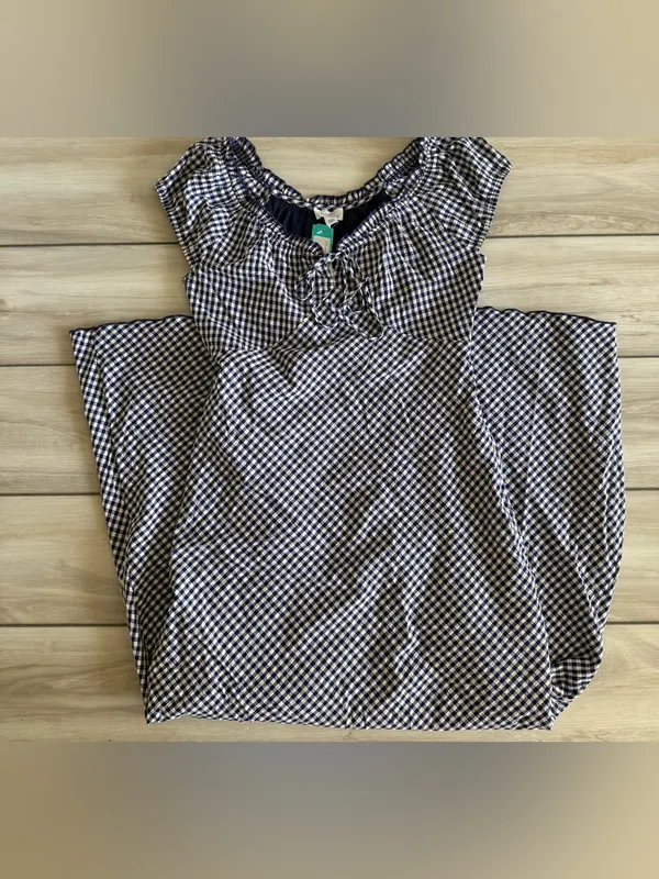 Market & Spruce Short Sleeve Gingham Maxi Dress Navy Small NWT STITCH FIX - Image 14