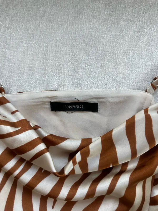 Satin Zebra Print Crop Top - Image 6