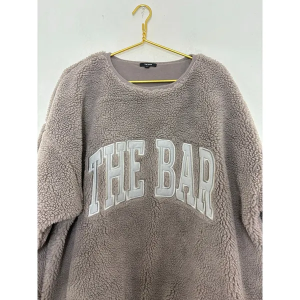 The Bar Gigi Sweatshirt Cinder/Grey Size XL Sherpa Teddy Loungewear Oversized - Image 10