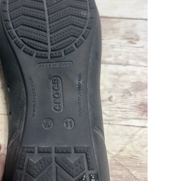 Crocs Patent Cap Toe Black Flats Women's Size 11 Slip-on Comfort Ballet - Image 8