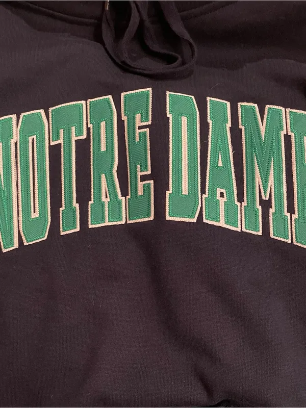 Notre Dame Sweatshirt Stadium Athletics Size M Fighting Irish Hooded Blue Green - Image 4