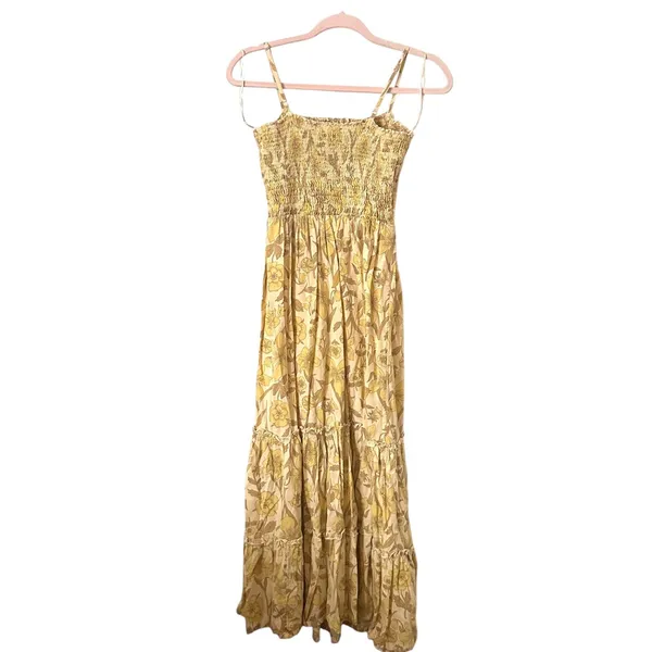 URBAN‎ OUTFITTERS Athena Floral Smocked Maxi Dress Yellow Small - Image 3