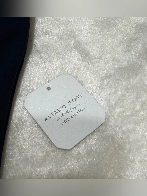 Altar'd State Navy Strapless Mini Dress with Bow Accents Size Large - Image 11