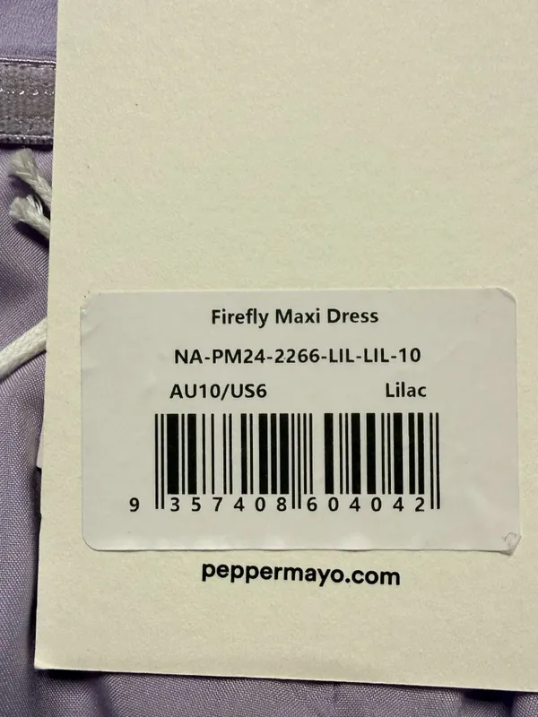 Peppermayo Firefly Maxi Dress Womens 6 Lilac Purple Ruffles Slit Fairy Party NWT - Image 17