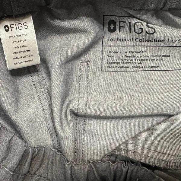 FIGS Awesome Gray Drawstring Scrub Pants Medical Doctor Nurse Women large short - Image 5