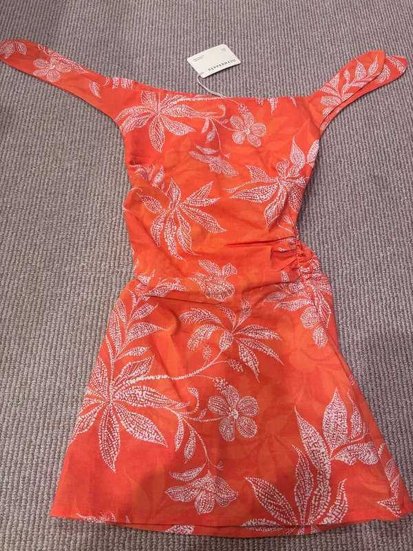 Peppermayo Amazonia Linen Mini Dress In Tropic Sunset - Image 2