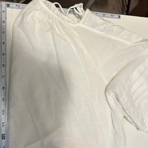 Anthropologie Shirt Women SIZE XXS White Romantic Babydoll Embroidered Victorian - Image 12