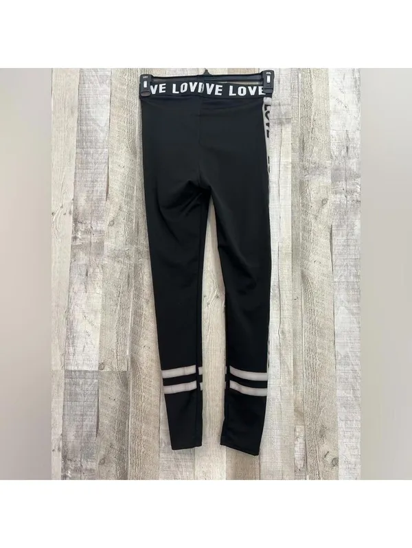 Women's S/M "LOVE" Black Leggings Yoga Activewear High Waist - Image 5