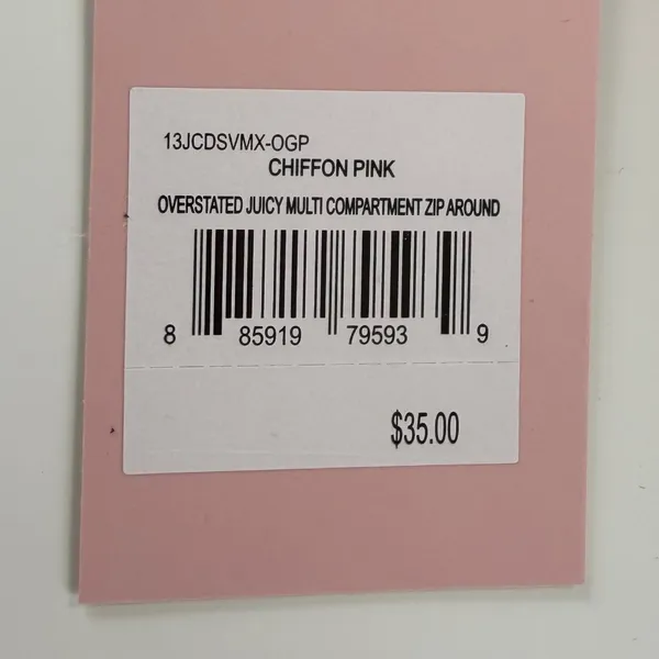 Juicy Couture Overstated Pink Gothic Logo Zip Around Wallet Heart Charm‎ NWT - Image 3