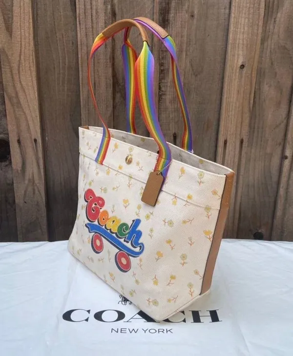 Coach Tote With Rainbow Roller Skate Graphic c4099 - Image 3