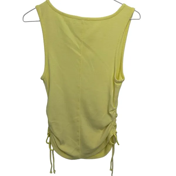 Anthropologie Pilcro Ruched halter‎ tank top Size small Yellow Ribbed NWT - Image 4