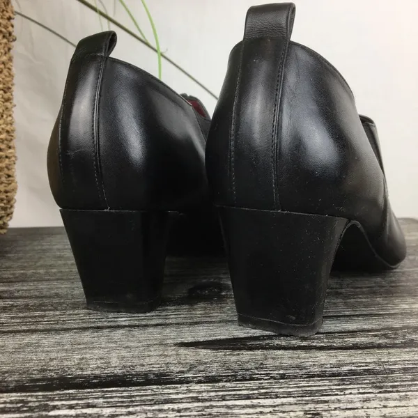 Donald Pliner Black Block Heel Zip Up Ankle Loafer Bootie 7 - Image 4