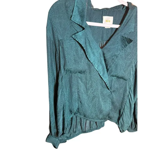 Anthropologie Maeve Almeria Emerald Green Paisley‎ Blouse Sz Small - Image 7