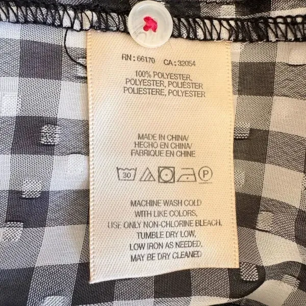 MAEVE ANTHROPOLOGIE Black/White Gingham Sleeveless Button Down Blouse SZ S #2467 - Image 14
