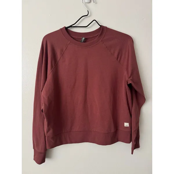 Vuori XS Halo Long Sleeve Crewneck in Rosewood Pink - Image 2