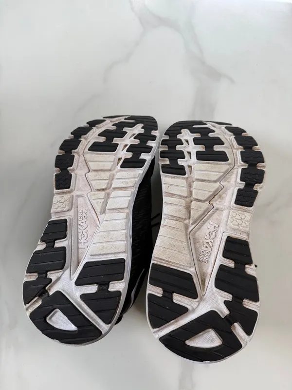 Hoka Black and White Cushioned Running Shoes - Image 7