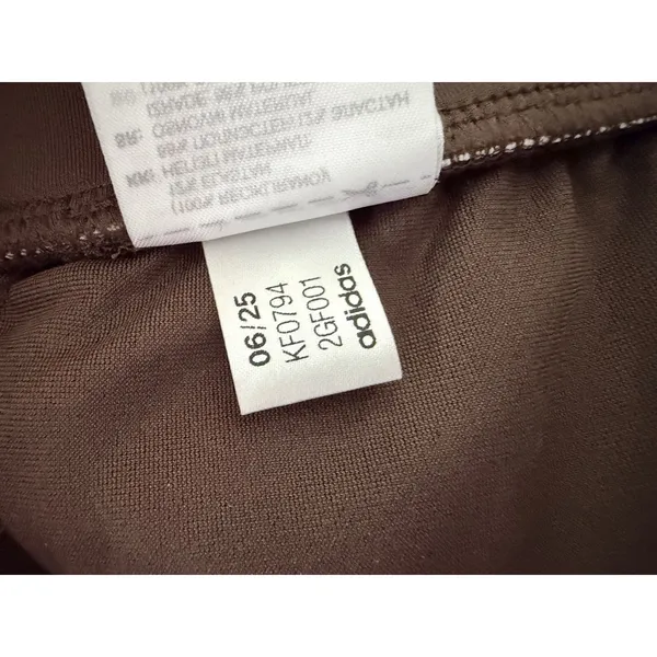 Adidas Womens Wide Leg Athletic Pants Brown High Rise Crop KF0794 Medium - Image 4