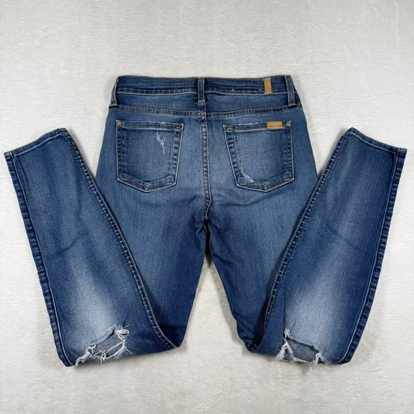 7 For All Mankind The Ankle Skinny‎ Jeans Distressed Blue Medium Wash 26 USA - Image 2