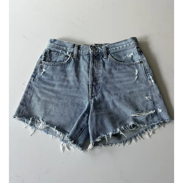 AGOLDE Parker Long Shorts in “Swapmeet” light vintage indigo wash size 25 - Image 2