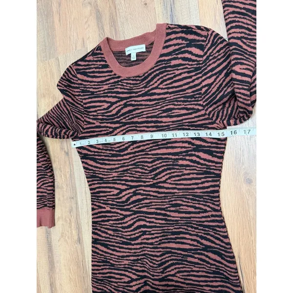 Express x Negin Mirsalehi Zebra Print Knit Midi Dress Brown Black S - Image 6