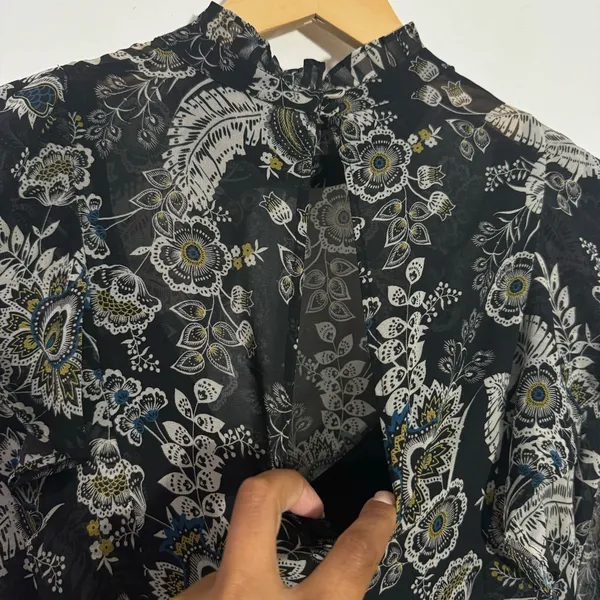 Bailey 44 Viola Floral Ruffle Chiffon Mini Dress Black Multi Size 6 Feminine‎ - Image 9