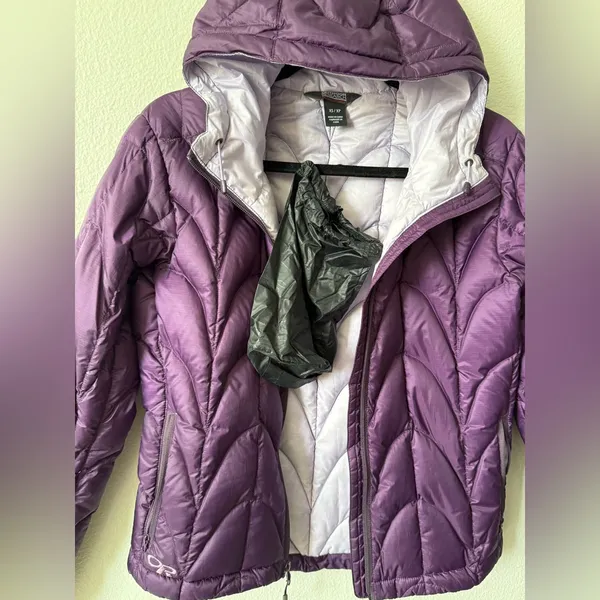 Outdoor Research Purple Hooded Puffer Jacket Lightweight XS excellent condition - Image 8