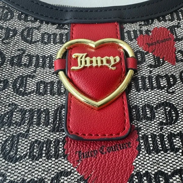 VTG Vibe Juicy Couture Heart Monogram Shoulder Bag Goth Y2K 90s Grunge McBling - Image 5