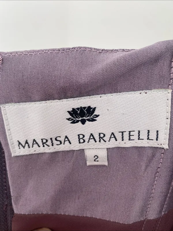 Marisa Baratelli Thai Silk Beaded Gown Spagetti Straps/Strapless Plum Mauve 2 - Image 7
