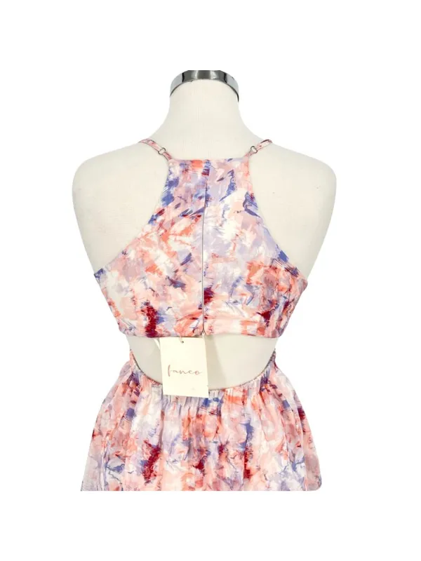 Fanco Cutout Tiered Sleeveless Maxi Dress Resortwear Pink Purple Size Medium NWT - Image 5