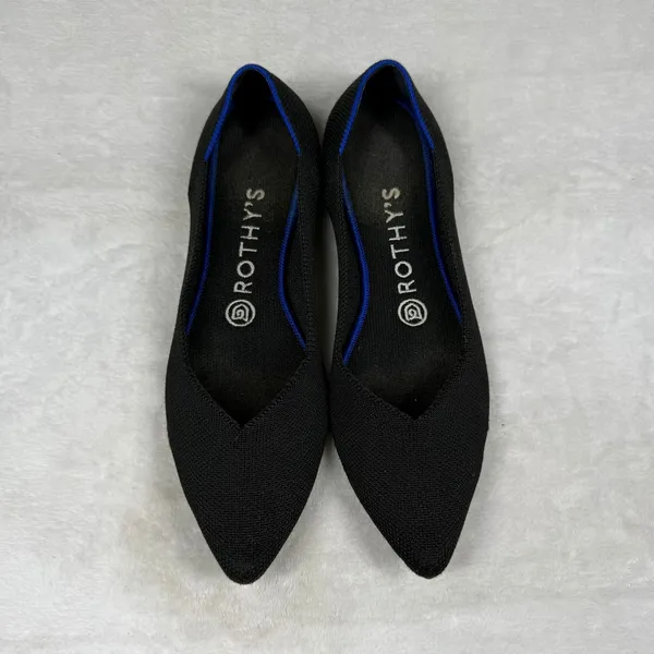 Rothys The Point Black Pointed Toe Flats Womens 8 Sustainable Washable Shoes - Image 3