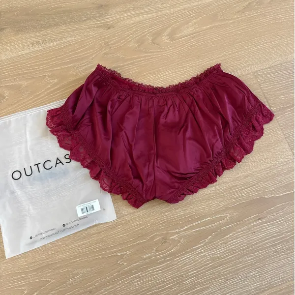 Outcast Satin Shorts Lucine Size M Deep Red - Image 3