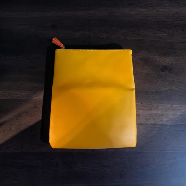 Rachel Pally Yellow Reversible Fold-Over Clutch with Orange Floral Panel - Image 3